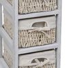 vidaXL Wooden Storage Rack 3 Weaving Baskets White