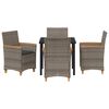 vidaXL Garden Dining Set 5 pcs Gray poly rattan