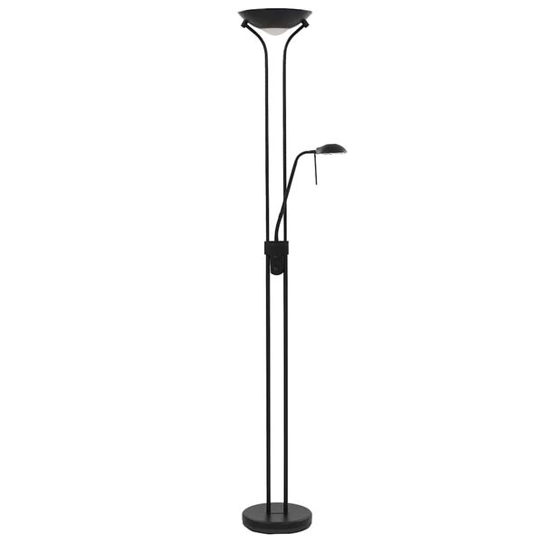 vidaXL Floor Lamp Black Steel Tall Adjustable Armrests Floor Lamp
