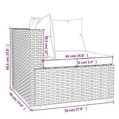 vidaXL 9 Piece Garden Lounge Set with Cushions Poly Rattan Gray