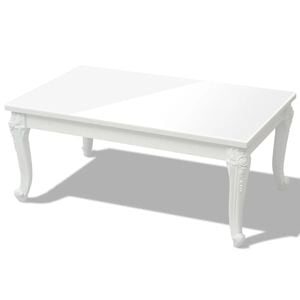 vidaXL High Gloss Coffee Table High gloss white MDF, Plastic Medium