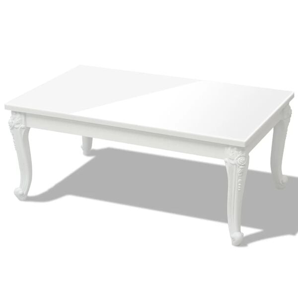 vidaXL High Gloss Coffee Table High gloss white MDF, Plastic Medium