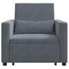 vidaXL Pull out Sofa Bed Single Dark gray 90 x 165 x 87 cm Velvet