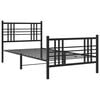 vidaXL Bed Frame Metal Bed Frame Rectangular Traditional Black Bed Frame