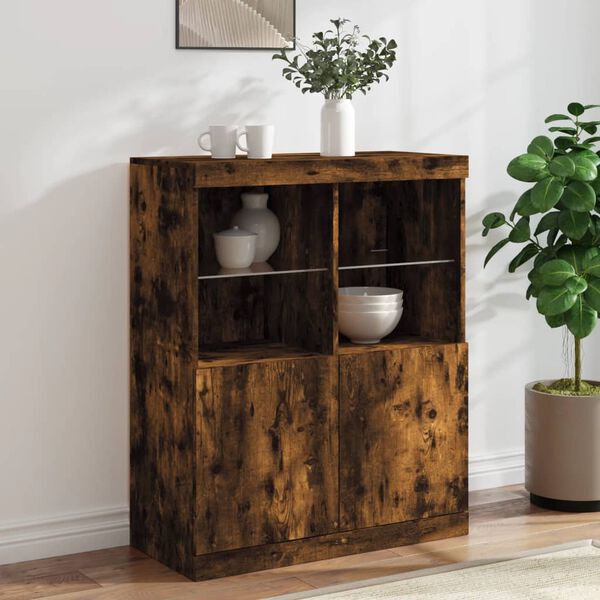 vidaXL Sideboard Smoked oak Engineered wood 31.9 in x 14.6 in x 39.4 in