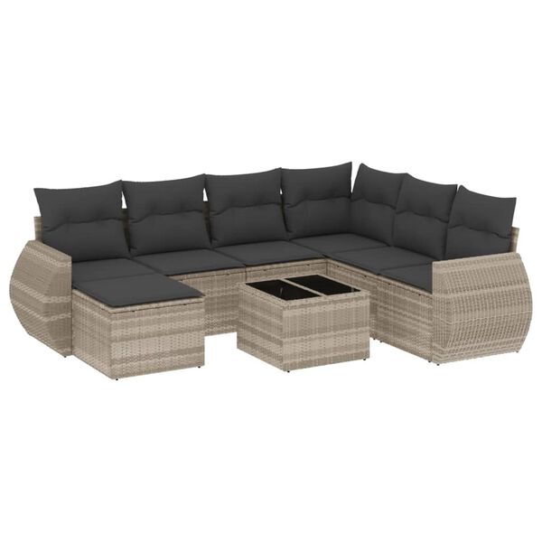 vidaXL Garden Sofa Set Light Grey, Dark Grey