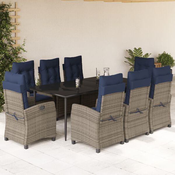 vidaXL Garden Dining Set Grey