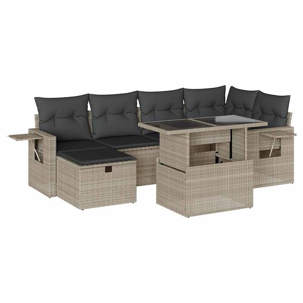 vidaXL Garden Sofa Set Light Gray, Dark Gray
