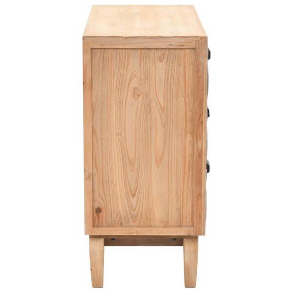 vidaXL Drawer Cabinet Natural wood with black details