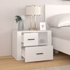 vidaXL Bedside Cabinet White Engineered wood Medium Reversible