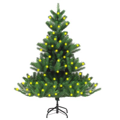 vidaXL Nordmann Fir Artificial Christmas Tree with LEDs Green 59.1"