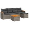 vidaXL Garden Sofa Set Grey PE rattan Large Adjustable Feet