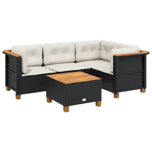vidaXL Garden Sofa Set Black