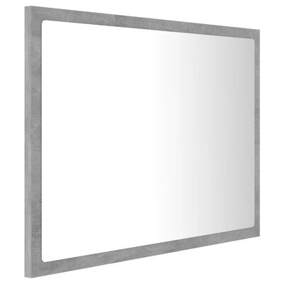 vidaXL LED Bathroom Mirror Concrete Gray 23.6"x3.3"x14.6" Engineered Wood