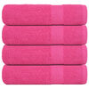 vidaXL Bath Towel Set of 4 Pink 100% Cotton 39.4 x 59.1 in Durable