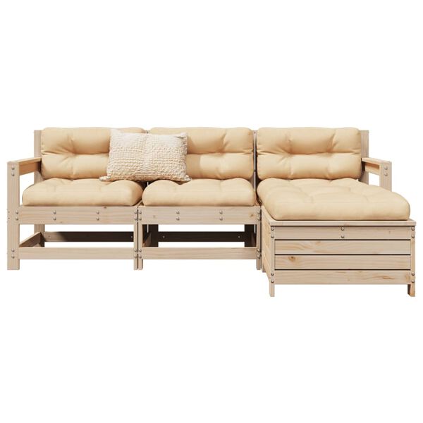 vidaXL Garden Sofa Set Natural wood Solid pine wood Medium Modular