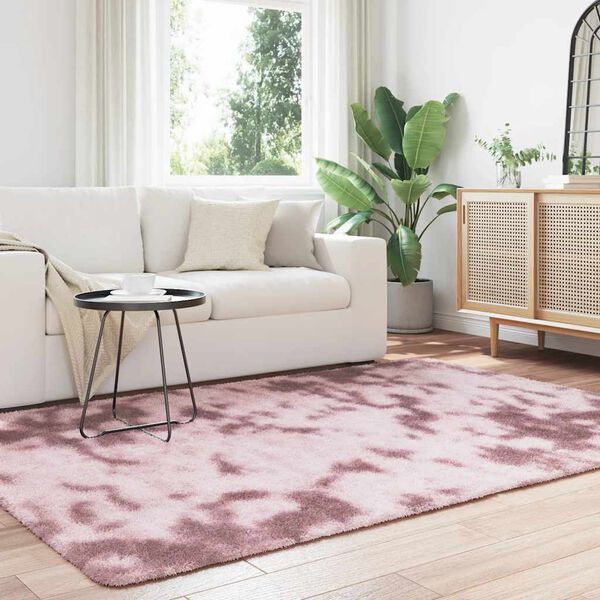 vidaXL Shaggy Rug Dusty Pink 100% Polyester 63x90.6 in Non-slip