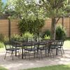vidaXL Garden Dining Set 9 pcs Black poly rattan