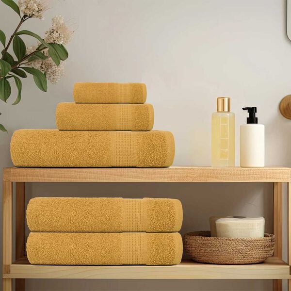vidaXL Bath Towel Set of 4 Gold 100% cotton 39.4 x 59.1 in Bath Towel