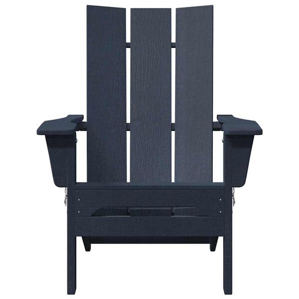 vidaXL Folding Adirondack Chair Navy Blue 31.69 x 29.33 x 36.22 in
