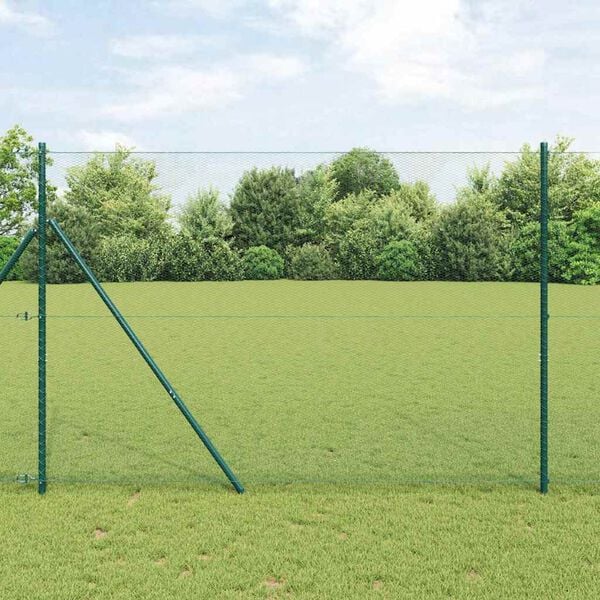 vidaXL Hexagon Fence Green 5.2‘ x 328.1‘ Steel