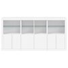 vidaXL Sideboard White Engineered wood, glass Large Sideboard
