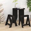 vidaXL Stool Set of 2 Black Solid pine wood Medium Stool Square