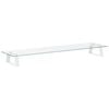 vidaXL Monitor Stand White 31.5"x7.9"x3.1" Tempered Glass and Metal