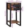vidaXL End Table with Drawer with Shelf Multicolour Solid Reclaim Wood