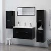 vidaXL Bathroom Cabinet Black Engineered Wood Medium Wall Mounted