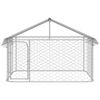 vidaXL Dog Kennel Silver Galvanized steel, polyethylene Large Dog Kennel