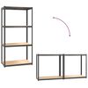 vidaXL 4-Layer Shelves 4 pcs Anthracite Steel&Engineered Wood