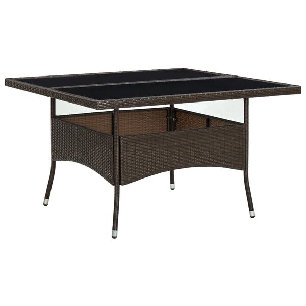 vidaXL Dining Table Brown PE rattan Medium Durable Dining Table