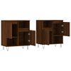vidaXL Sideboard Set of 2 Brown Oak Engineered wood, metal