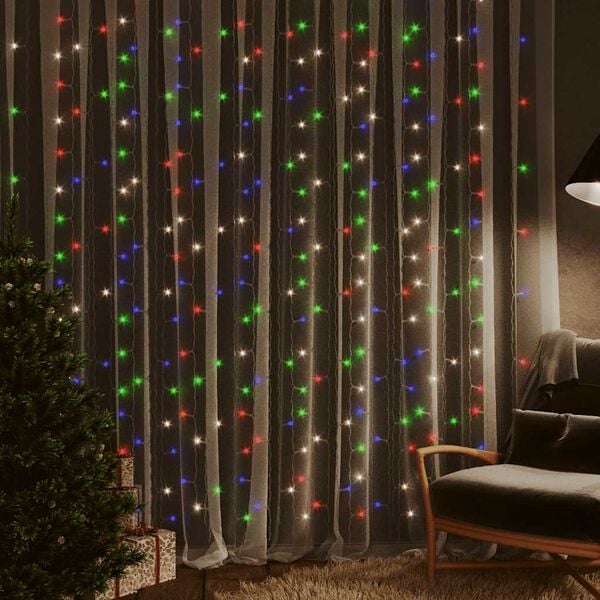 vidaXL Curtain Fairy Light Colorful Plastic Large