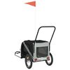 vidaXL Pet Bike Trailer Grey and Black Oxford Fabric and Iron