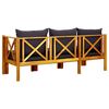 vidaXL Bench Dark grey, Light wood Solid acacia wood, Polyester