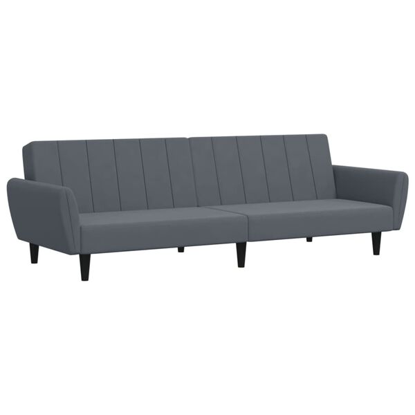 vidaXL Sofa Bed Dark Grey Velvet (100% polyester), wood, plastic Standard