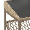 vidaXL Patio Sofa Set Beige PE rattan, powder-coated steel, tempered glass