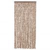 vidaXL Fly Curtain Beige and Dark Brown 35.4x78.7" Chenille