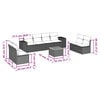 vidaXL Patio Sofa Set Set of 9 Beige PE rattan Large Modular