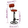 vidaXL Bar Stool Set of 2 Black and Brown Real Goat Leather, Iron