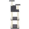 vidaXL Cat Tree Dark Grey Engineered Wood, Plush, Sisal 46.7 in