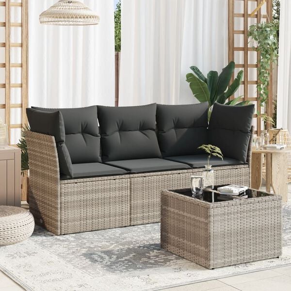 vidaXL Garden Sofa Set Light grey