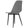 vidaXL Dining Chair Set of 6 Grey PP (polypropylene), powder-coated metal