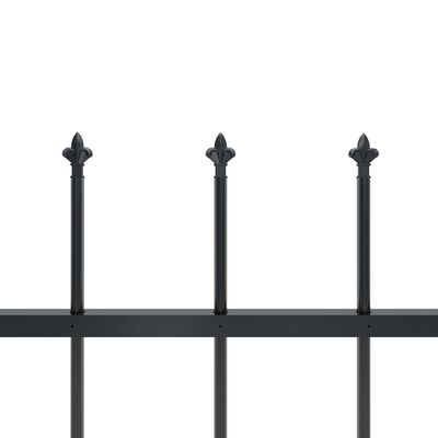 vidaXL Garden Fence with Spear Top Steel 401.6"x23.6" Black