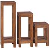 vidaXL Plant Stand Set of 3 Natural Teak Solid Teak Wood