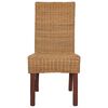 vidaXL Dining Chair Set of 4 Brown Solid mango wood and real rattan