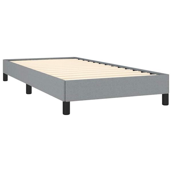 vidaXL Bed Frame Light Grey Polyester, Plywood, Engineered wood Twin XL