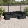 vidaXL Garden Sofa Set Black PE rattan Large Removable Covers